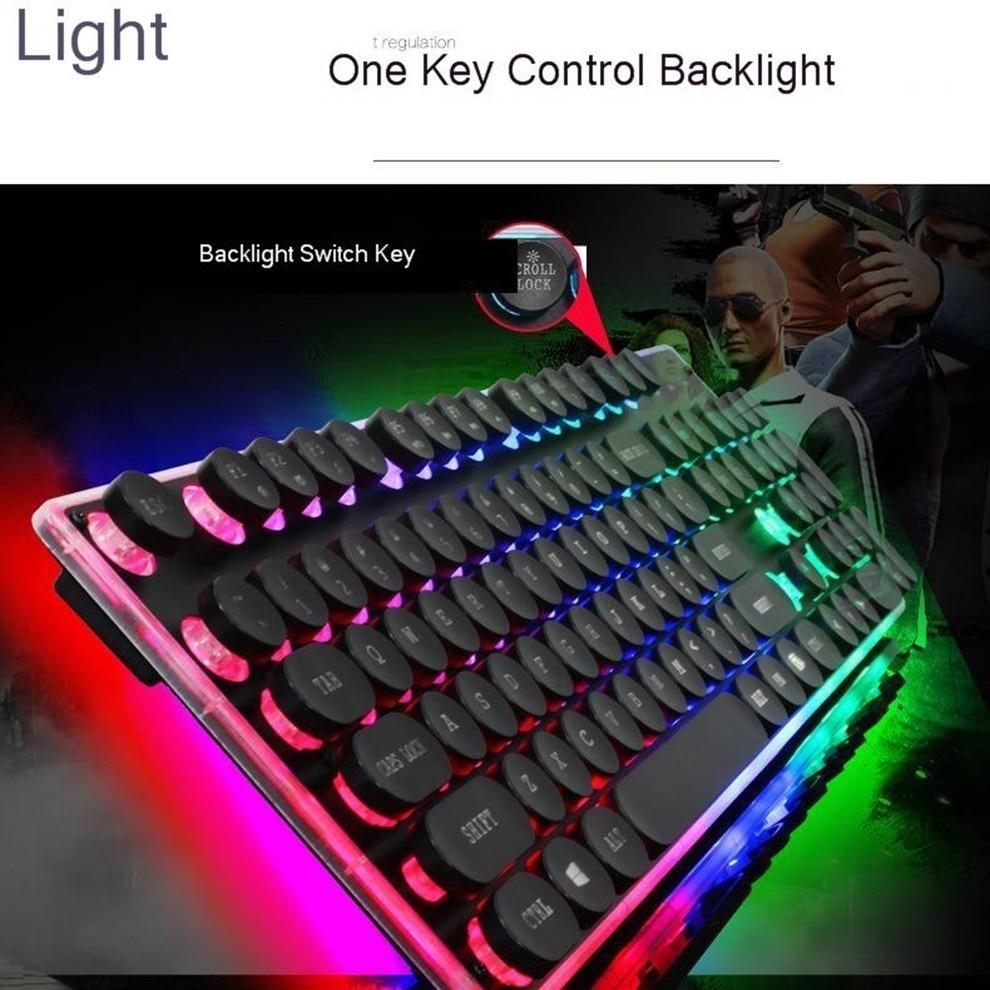 LED Backlight Gaming USB Wired Keyboard Mouse Set