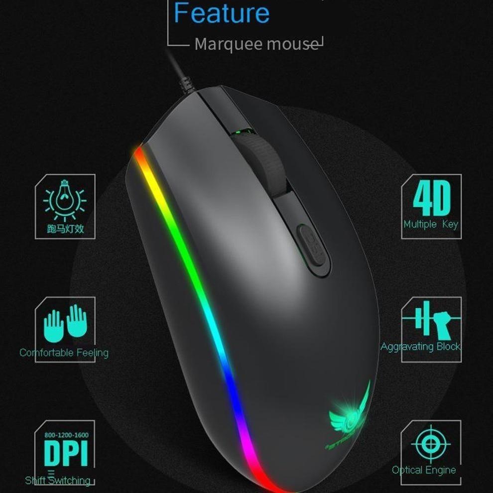 LED Backlight Gaming USB Wired Keyboard Mouse Set