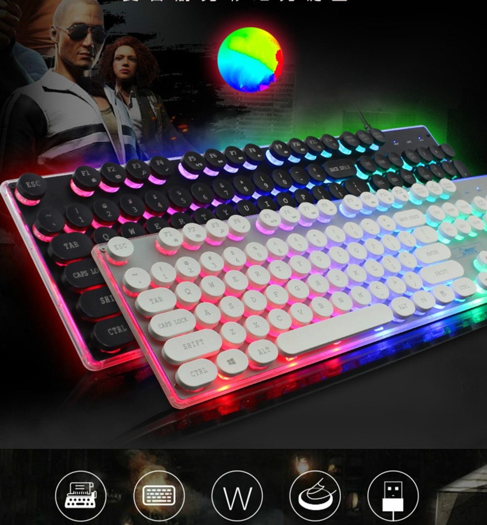 LED Backlight Gaming USB Wired Keyboard Mouse Set