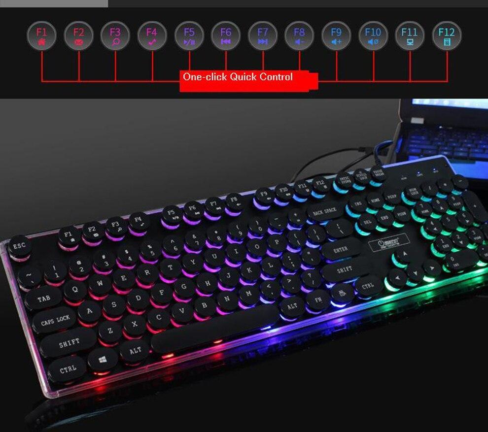LED Backlight Gaming USB Wired Keyboard Mouse Set