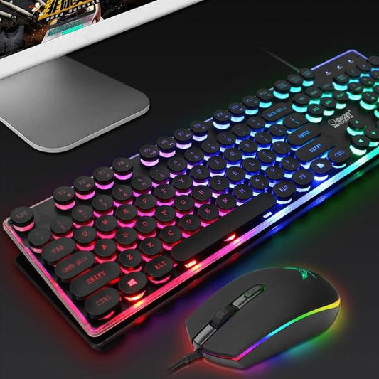 LED Backlight Gaming USB Wired Keyboard Mouse Set